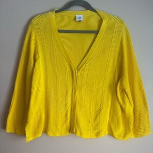 Cabi Sunny Yellow Vintage V-Neck sweater/cardigan